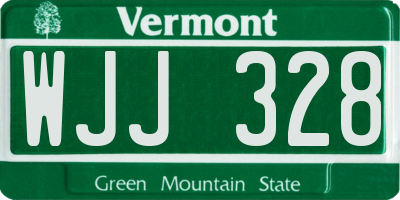 VT license plate WJJ328