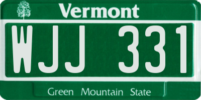 VT license plate WJJ331