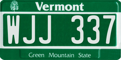 VT license plate WJJ337