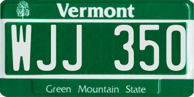 VT license plate WJJ350