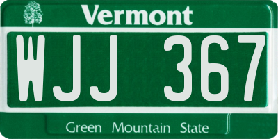 VT license plate WJJ367