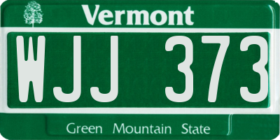VT license plate WJJ373