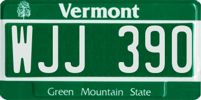 VT license plate WJJ390