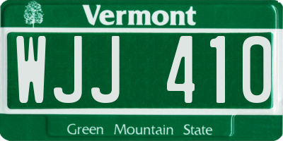 VT license plate WJJ410