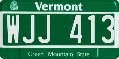 VT license plate WJJ413