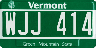 VT license plate WJJ414