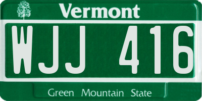 VT license plate WJJ416