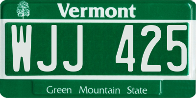VT license plate WJJ425