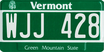 VT license plate WJJ428