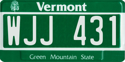 VT license plate WJJ431