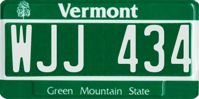 VT license plate WJJ434