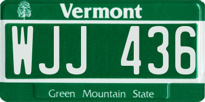 VT license plate WJJ436