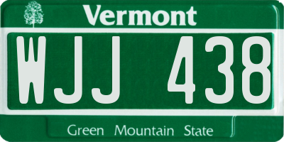 VT license plate WJJ438