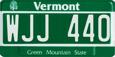 VT license plate WJJ440