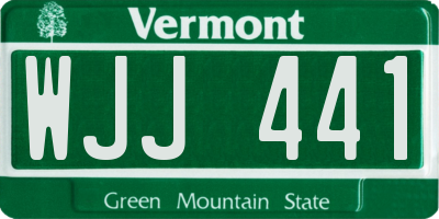 VT license plate WJJ441