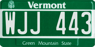 VT license plate WJJ443