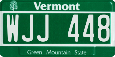 VT license plate WJJ448