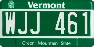 VT license plate WJJ461