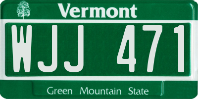 VT license plate WJJ471