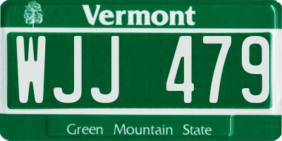 VT license plate WJJ479