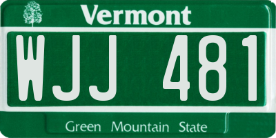 VT license plate WJJ481