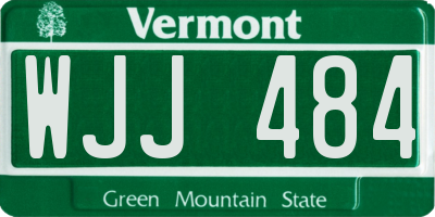 VT license plate WJJ484