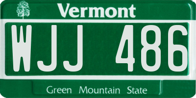 VT license plate WJJ486