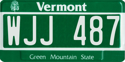 VT license plate WJJ487