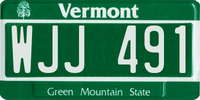 VT license plate WJJ491