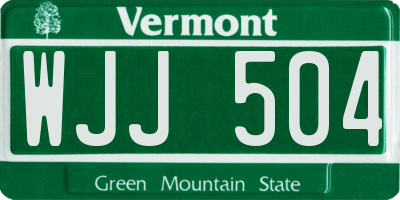 VT license plate WJJ504