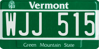 VT license plate WJJ515