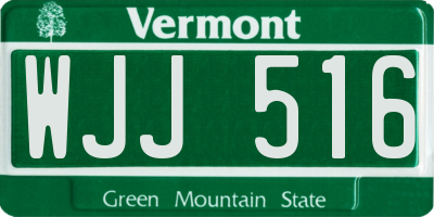 VT license plate WJJ516