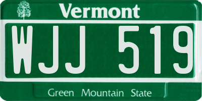 VT license plate WJJ519