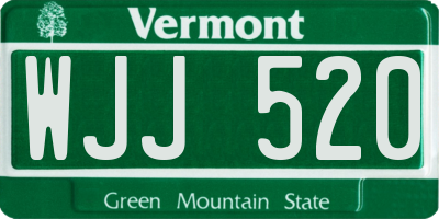 VT license plate WJJ520