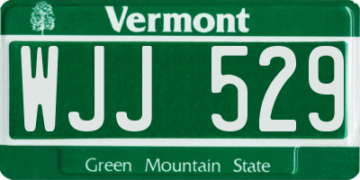 VT license plate WJJ529