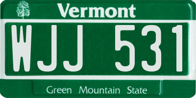 VT license plate WJJ531