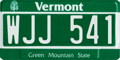 VT license plate WJJ541