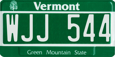VT license plate WJJ544