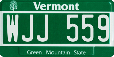 VT license plate WJJ559