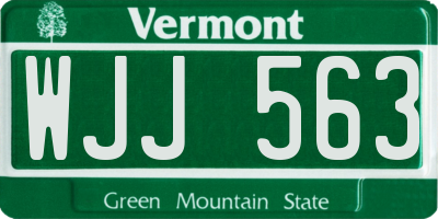 VT license plate WJJ563