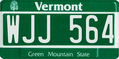 VT license plate WJJ564