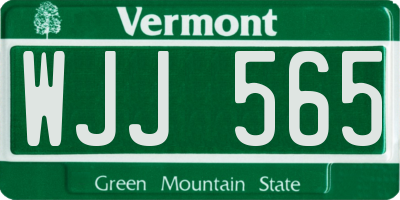 VT license plate WJJ565