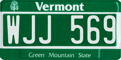 VT license plate WJJ569