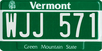 VT license plate WJJ571