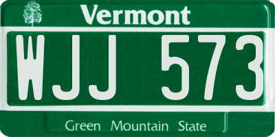 VT license plate WJJ573