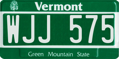 VT license plate WJJ575