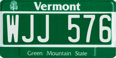 VT license plate WJJ576