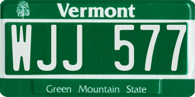 VT license plate WJJ577