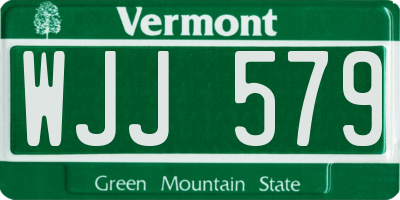 VT license plate WJJ579