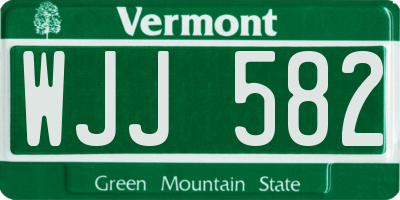 VT license plate WJJ582
